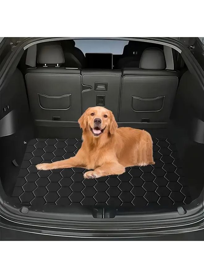 Black Heavy Duty Non Slip Trunk Liner Easy Clean Hexagon Pattern Boot Mat - Image 5